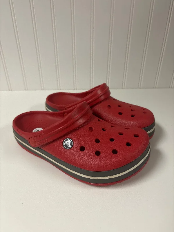 Red Shoes Flats Crocs, Size 7