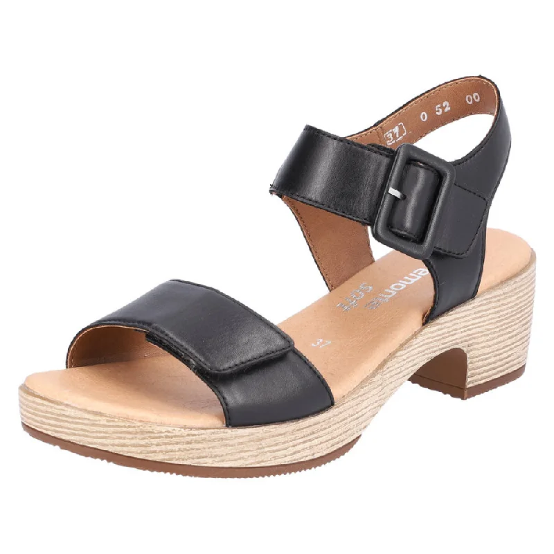 Remonte D0N52 Black Leather Sandal (Women's)