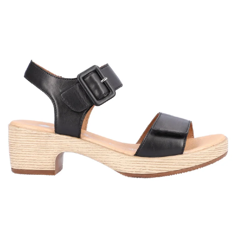 Remonte D0N52 Black Leather Sandal (Women's)