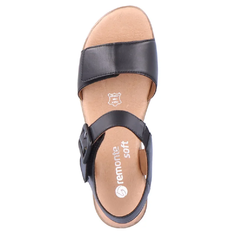 Remonte D0N52 Black Leather Sandal (Women's)