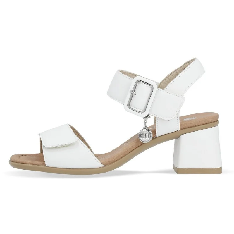 Remonte D1K51 White Leather Heel Sandal (Women's)