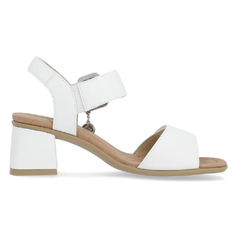 Remonte D1K51 White Leather Heel Sandal (Women's)