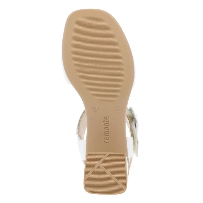 Remonte D1K51 White Leather Heel Sandal (Women's)