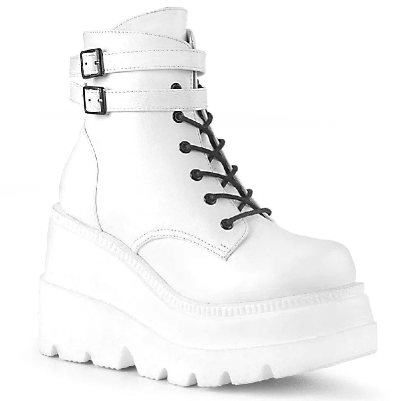 SS-SHAKER-52 Ankle Boot | White Faux Leather