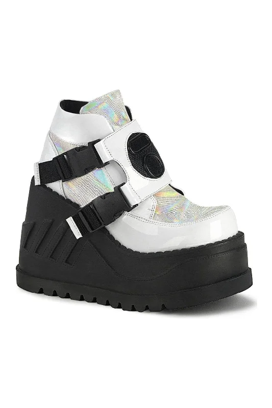 STOMP-15 Ankle Boot | White Patent