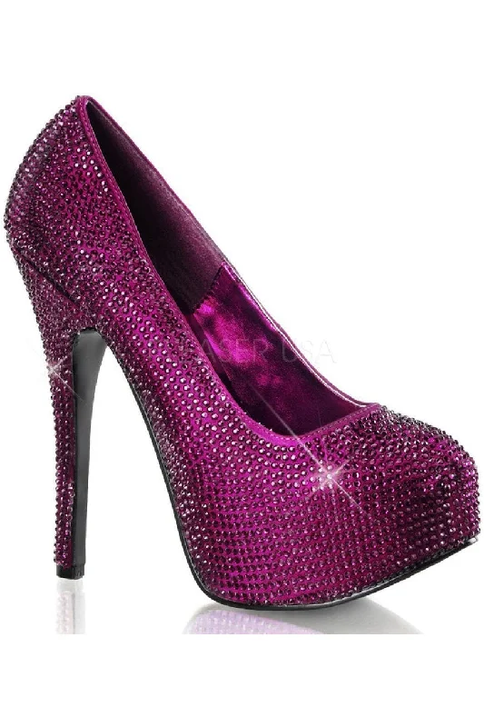 TEEZE-06R Pump  | Purple Genuine Satin