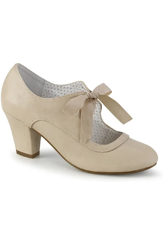 WIGGLE-32 Pump | Nude Faux Leather