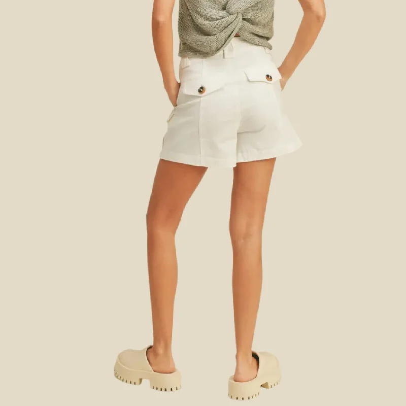 Cotton Cargo Shorts (Off White)