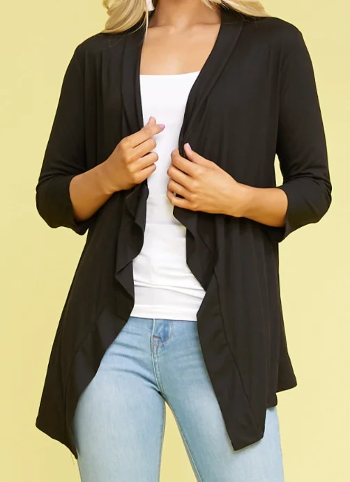 3/4 Sleeved Draped Cardigan