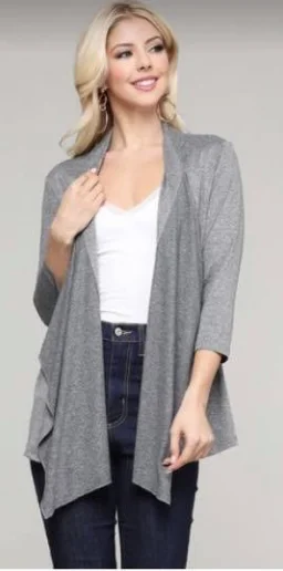 3/4 Sleeved Draped Cardigan