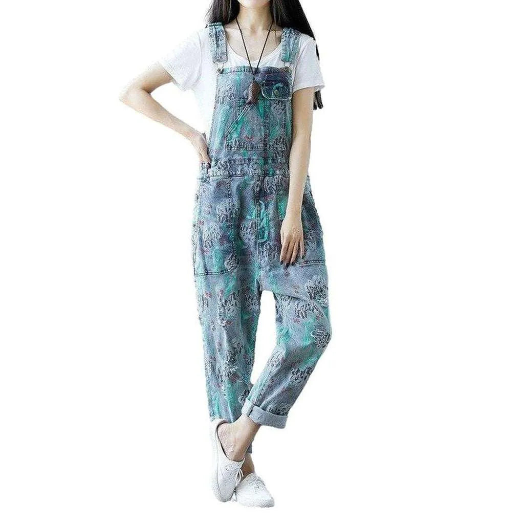 Baggy women's denim dungaree