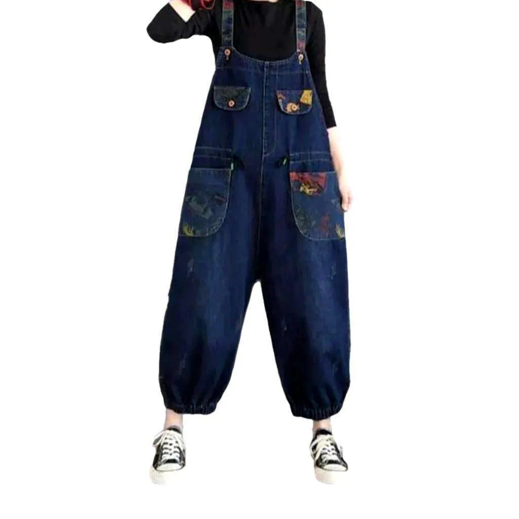 Baggy y2k denim overall for ladies