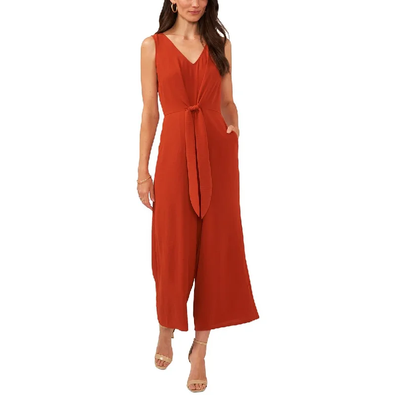 Womens Tie Waist Polyester Jumpsuit