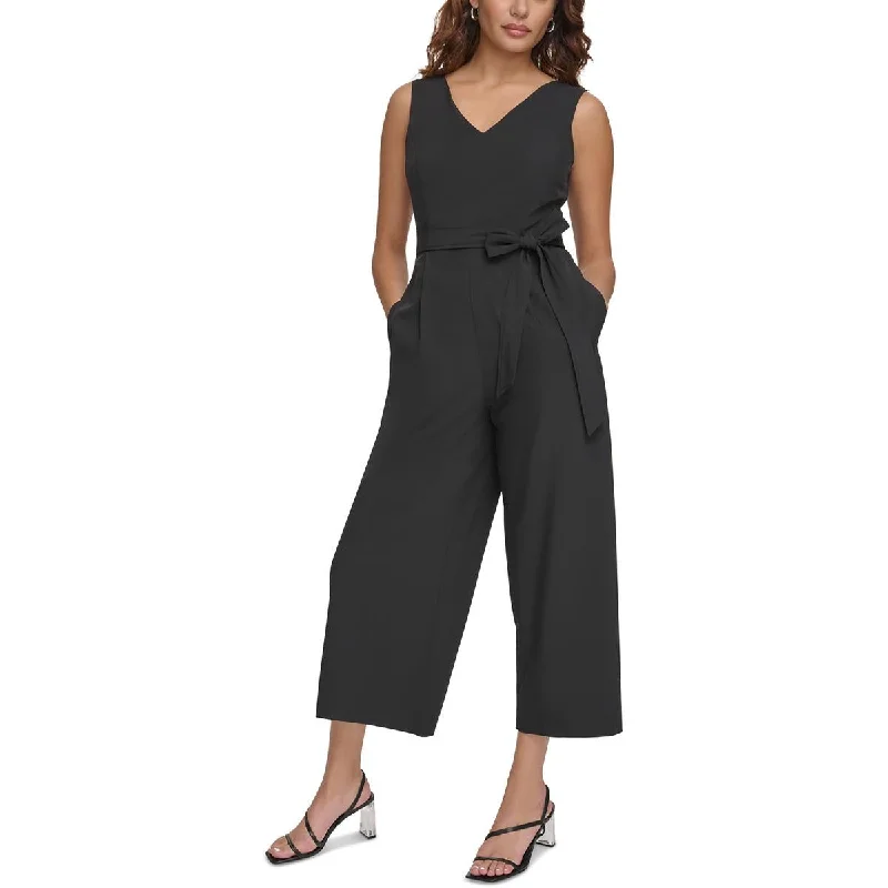 Commuter Womens Pleated Polyester Jumpsuit