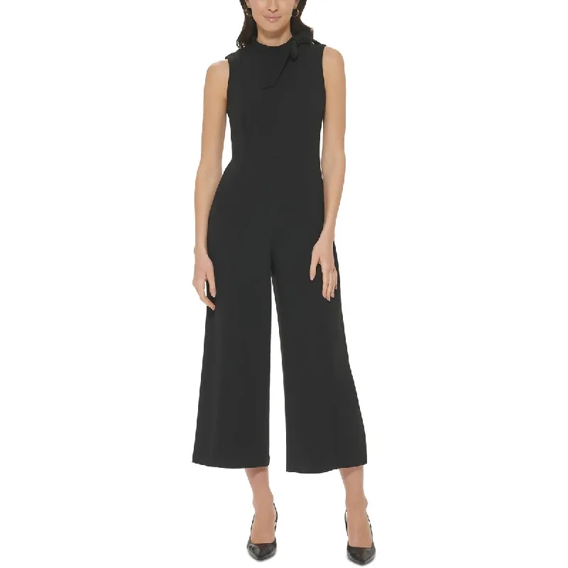 Womens Cropped Wide Leg Jumpsuit