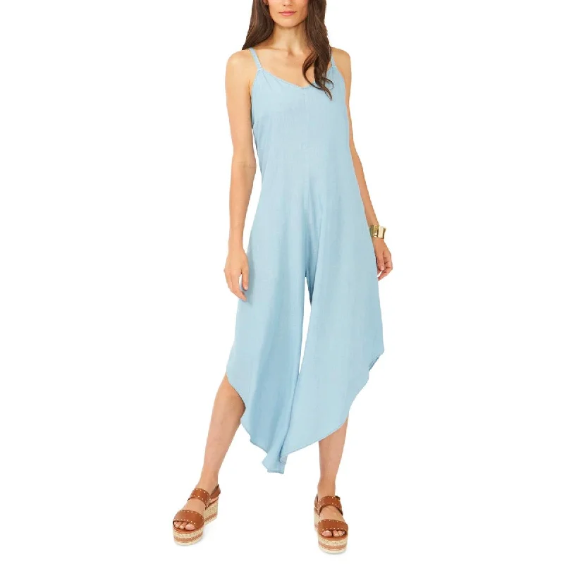 Womens V Neck Wide Leg Jumpsuit