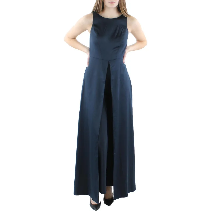 Womens Satin Wide Leg Jumpsuit