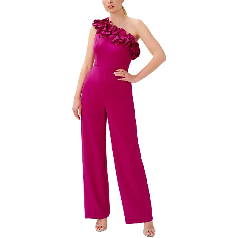 Womens Crepe Ruffled Jumpsuit