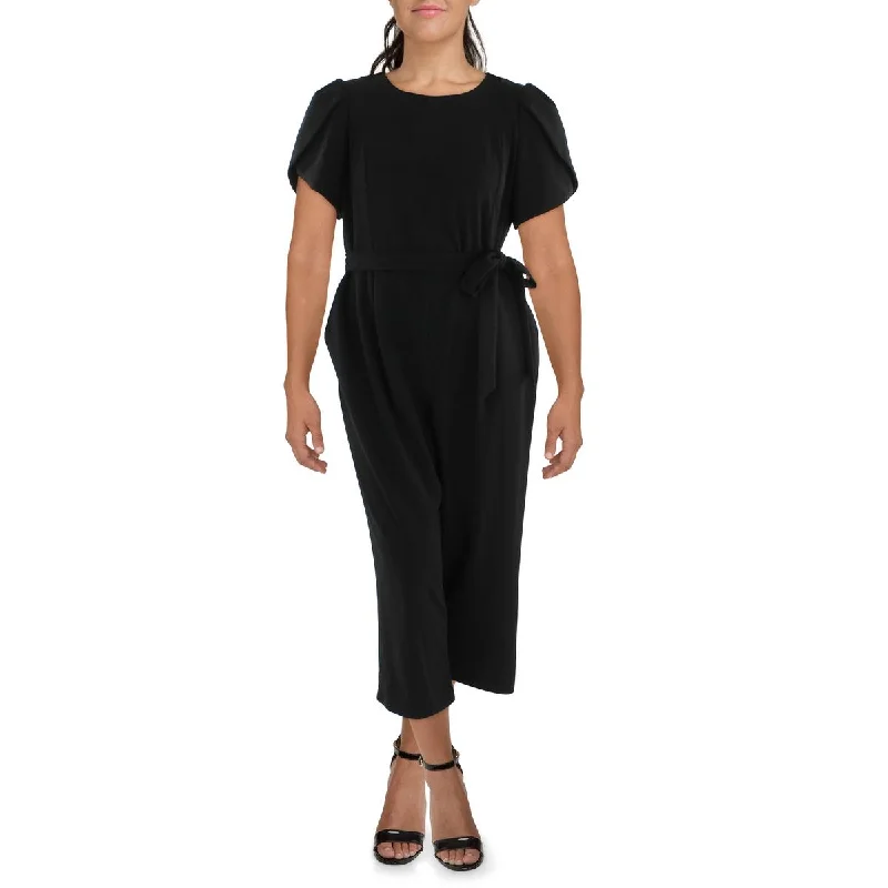 Plus Womens Crop Wide Leg Jumpsuit