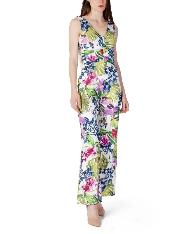 Guess Printed Sleeveless V-Neck Jumpsuit