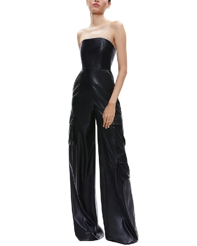 Alice + Olivia Emelda Cargo Strapless Jumpsuit