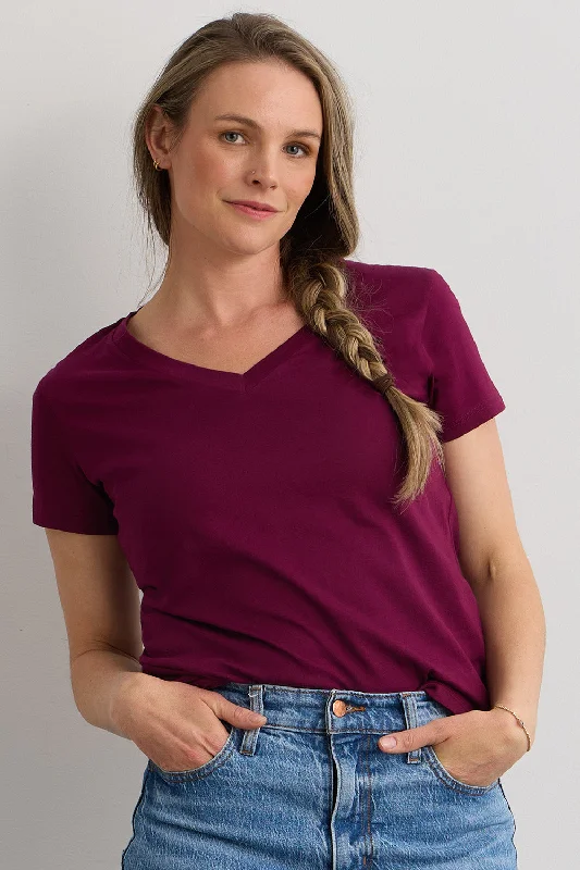 Women's 100% Organic Cotton Relaxed V-neck T-shirt