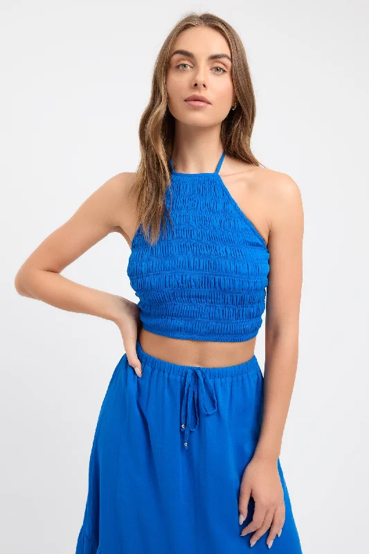 Georgette Shirred Halter