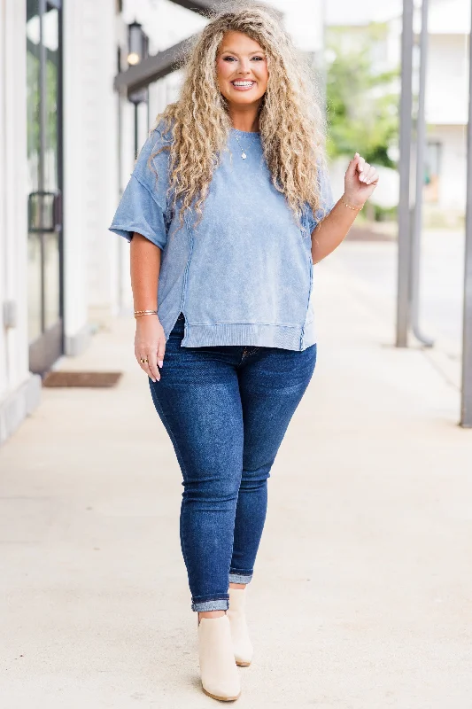 Island Sunrise Top, Denim