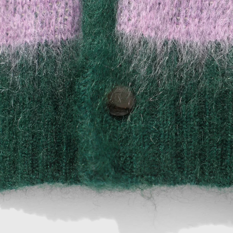 Needles V Neck Mohair Cardigan - Green Diamond