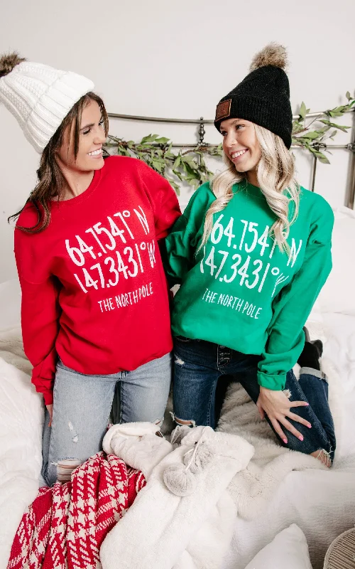 North Pole Coordinates Holiday Sweatshirt**