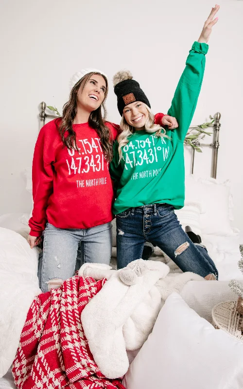 North Pole Coordinates Holiday Sweatshirt**