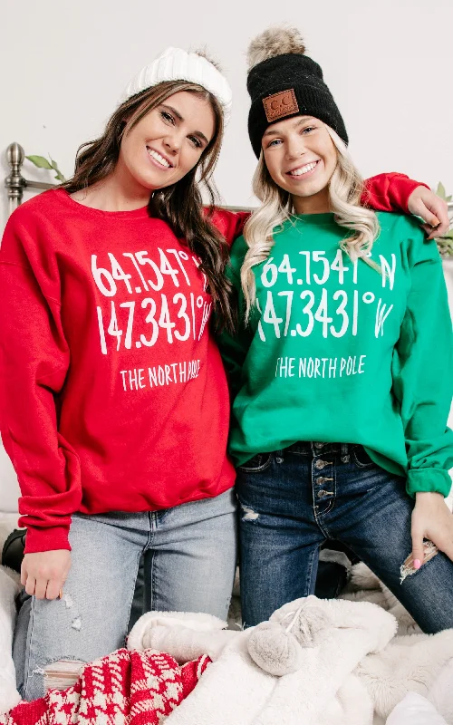 North Pole Coordinates Holiday Sweatshirt**