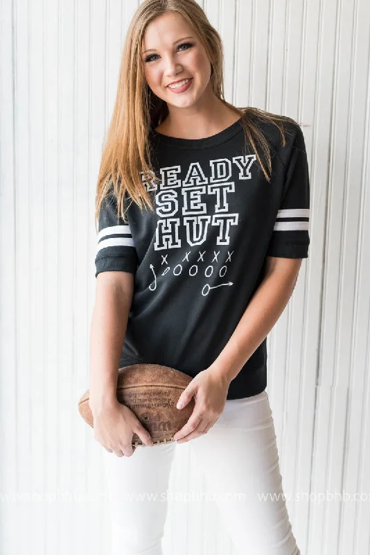 Ready Set Hut Sweatshirt - Black**