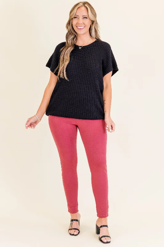 Ribbed Staple Sweater, Black