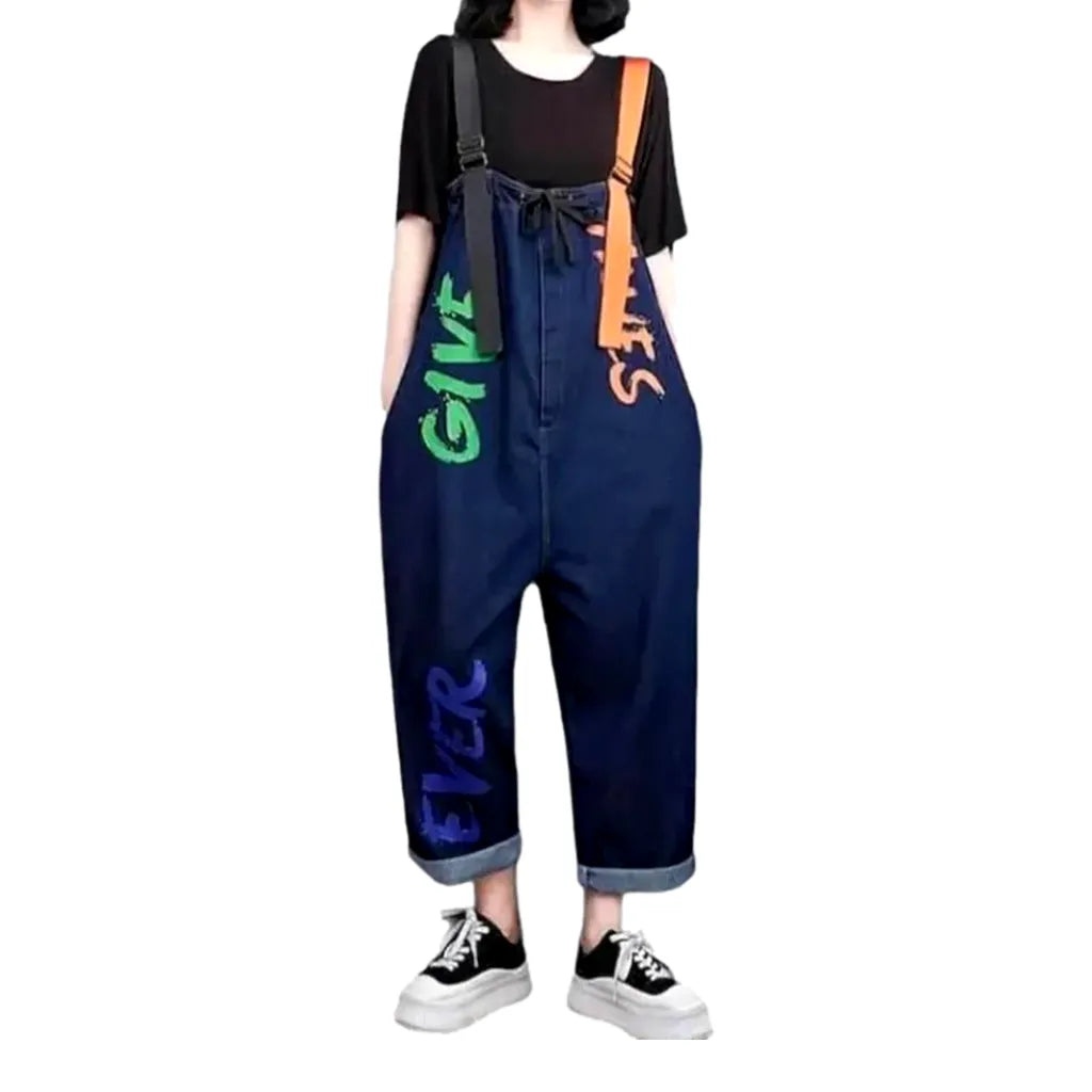 Street style women's denim dungaree