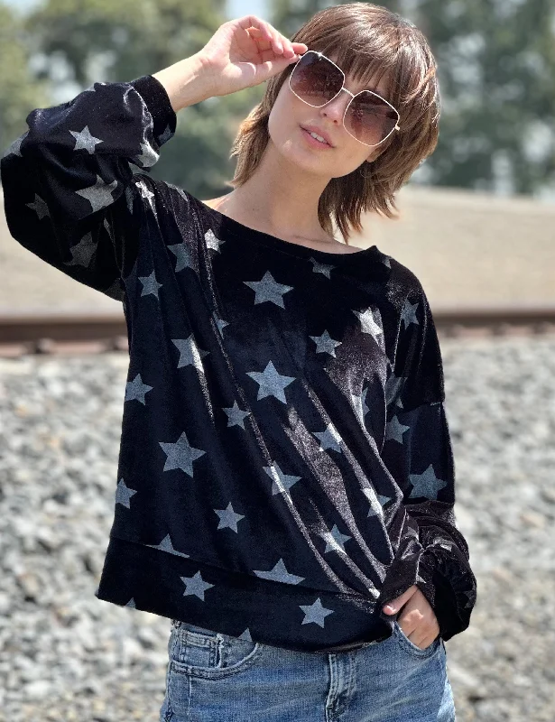 Velvet Galaxy Stars Sweatshirt