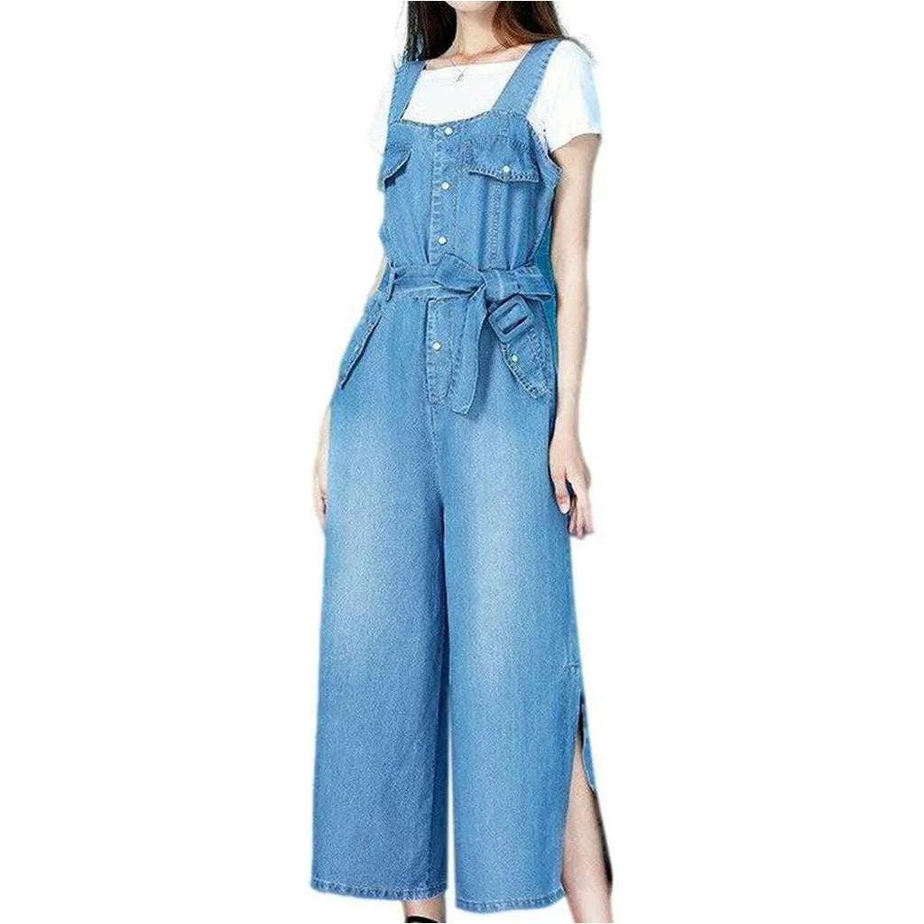 Wide-leg jean overall for ladies