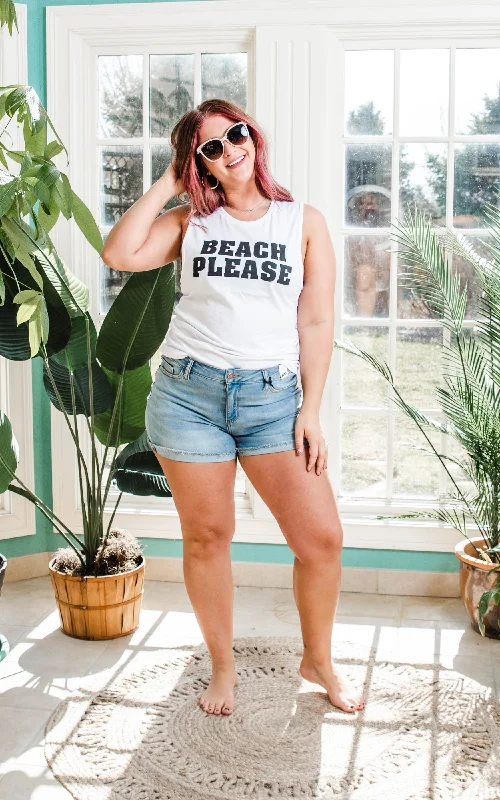 Beach Please Muscle Tank Top**