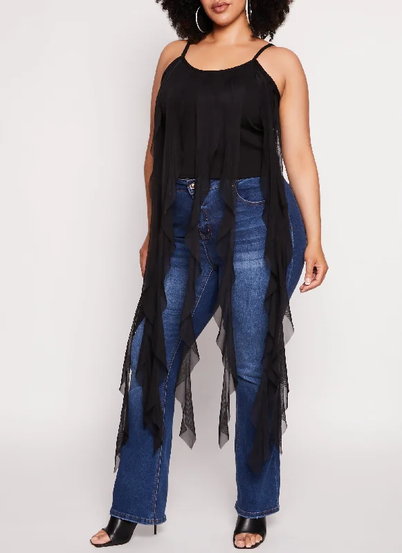 Plus Size Ruffle Fringe Cami