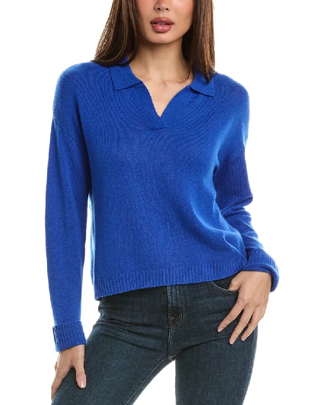 Hannah Rose Wool & Cashmere-Blend Polo Sweater