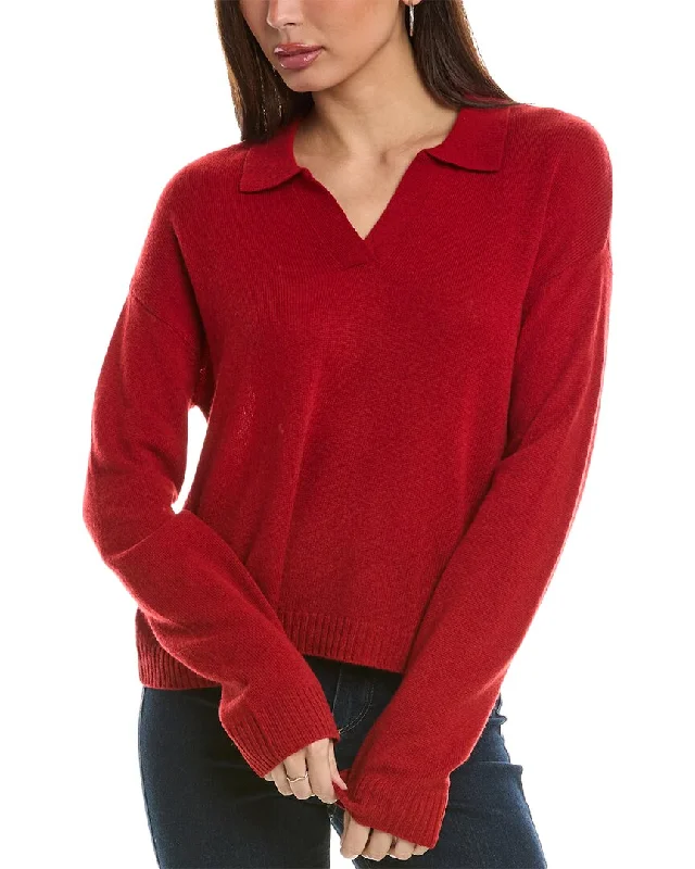 Hannah Rose Wool & Cashmere-Blend Polo Sweater