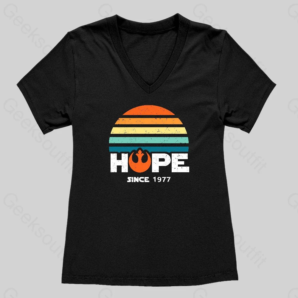 Hope Since 1977 Women's V-Neck T-shirt