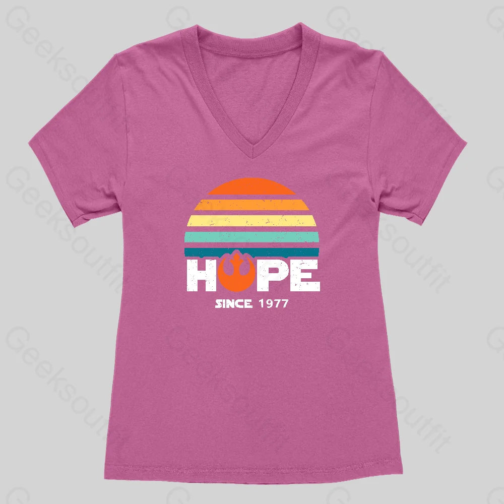 Hope Since 1977 Women's V-Neck T-shirt