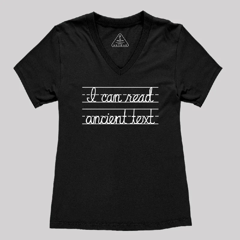 I Can Read Ancient Text Women's V-Neck T-shirt