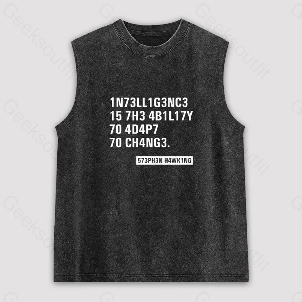 Intelligence - Stephen Hawking Science Unisex Washed Tank