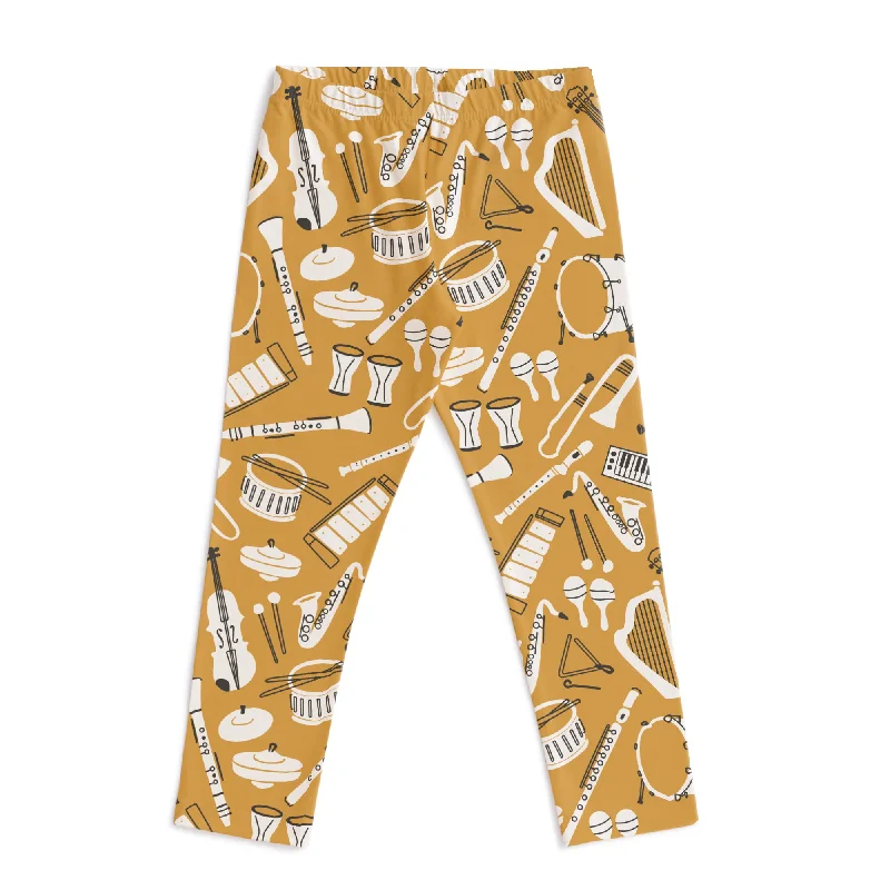 Leggings - Musical Instruments Ochre