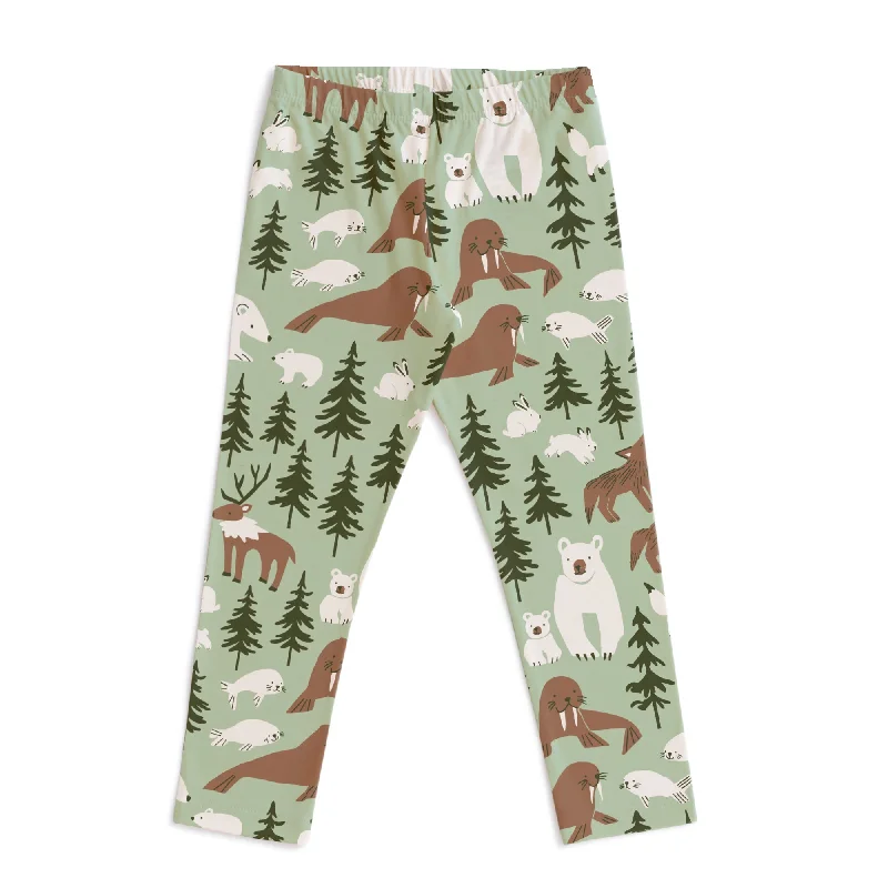 Leggings - Northern Animals Pale Green