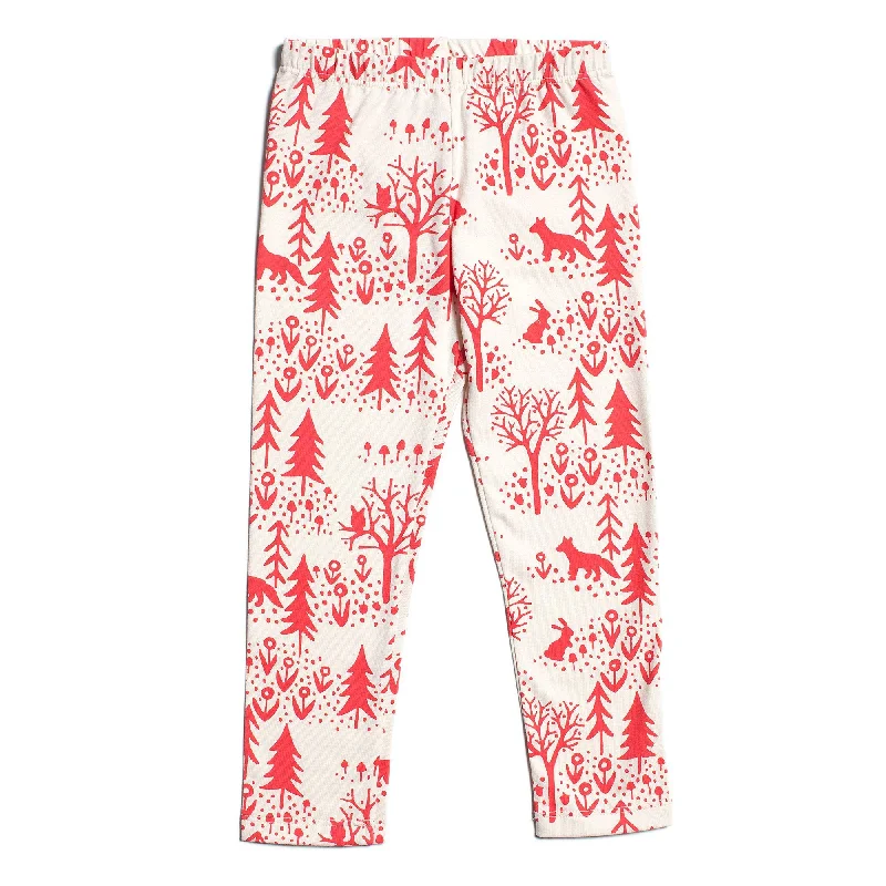 Leggings - Winter Scenic Red