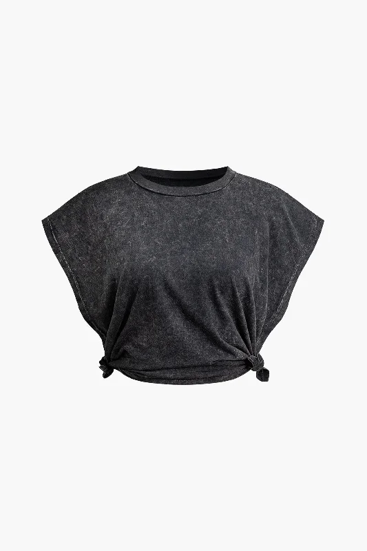 Cut Out Side Knot T-shirt