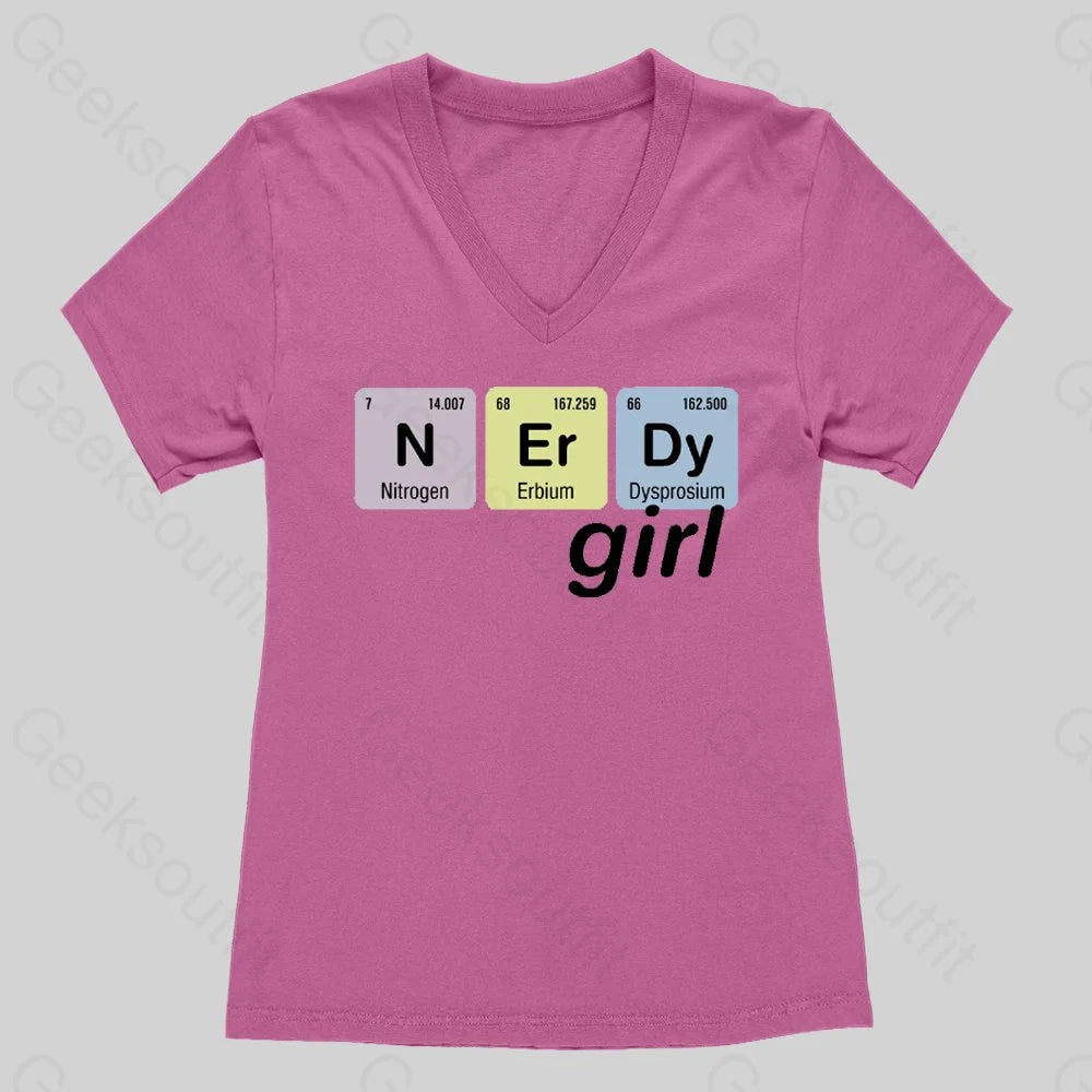 Nerdy Girl Women's V-Neck T-shirt